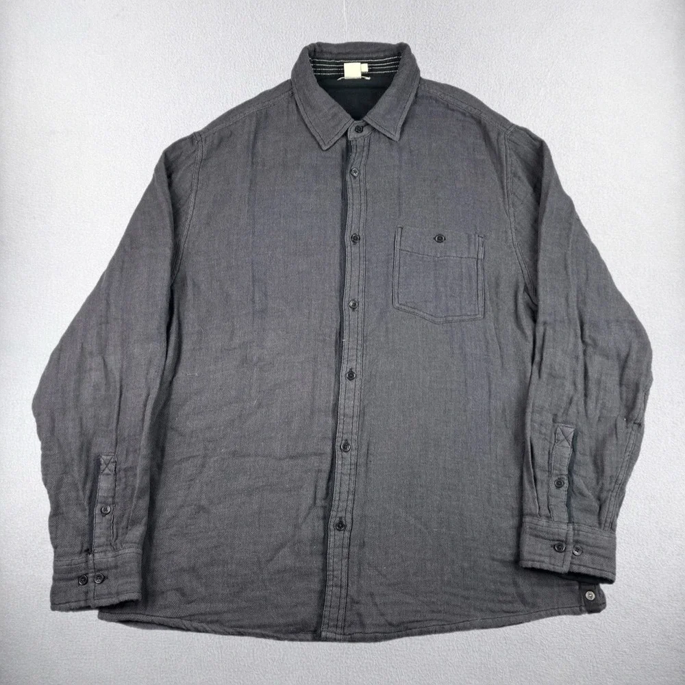 Carbon 2 Cobalt Button Down Shirt Mens Large Gray Cotton Long Sleeve 133305